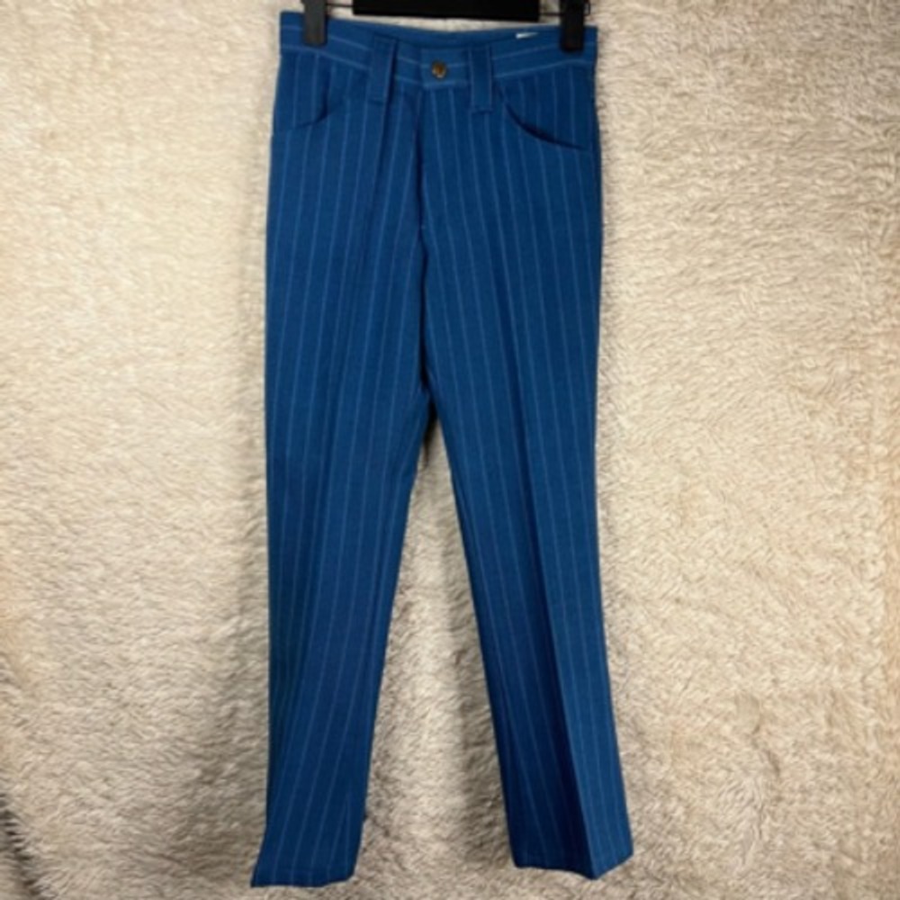 Farah Boys Straight‎ Leg Pants Blue Striped Pockets Flat Front 12